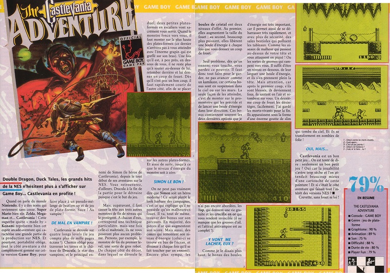 [REVUE DE PRESSE] Castlevania : The Adventure sur Game Boy